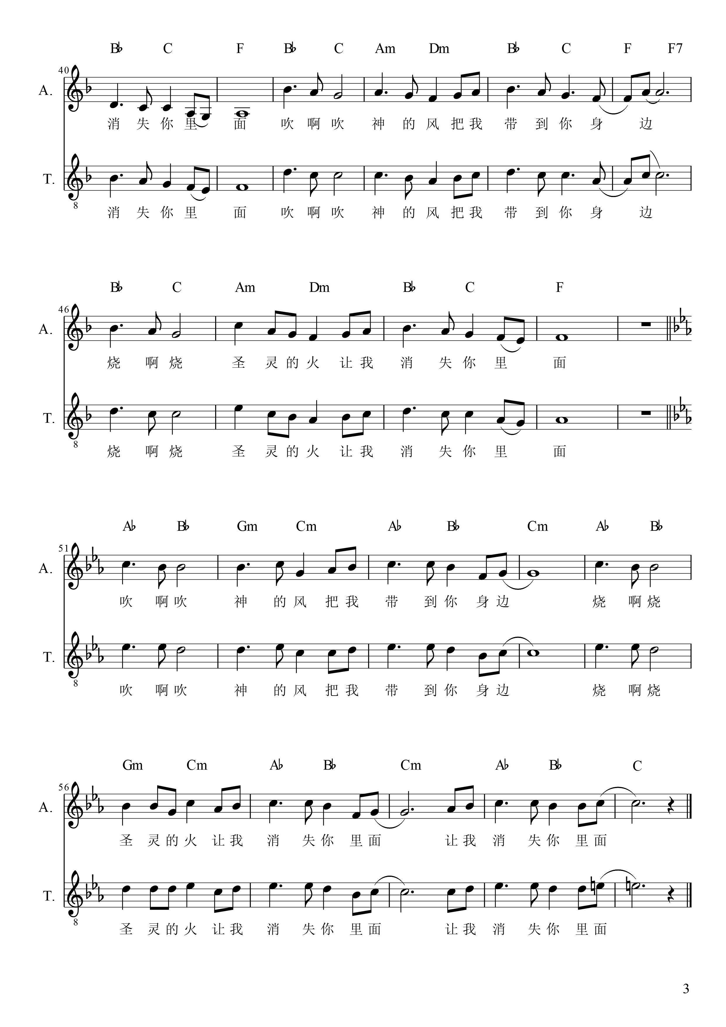 《我的心切慕你 二声部五线谱  》