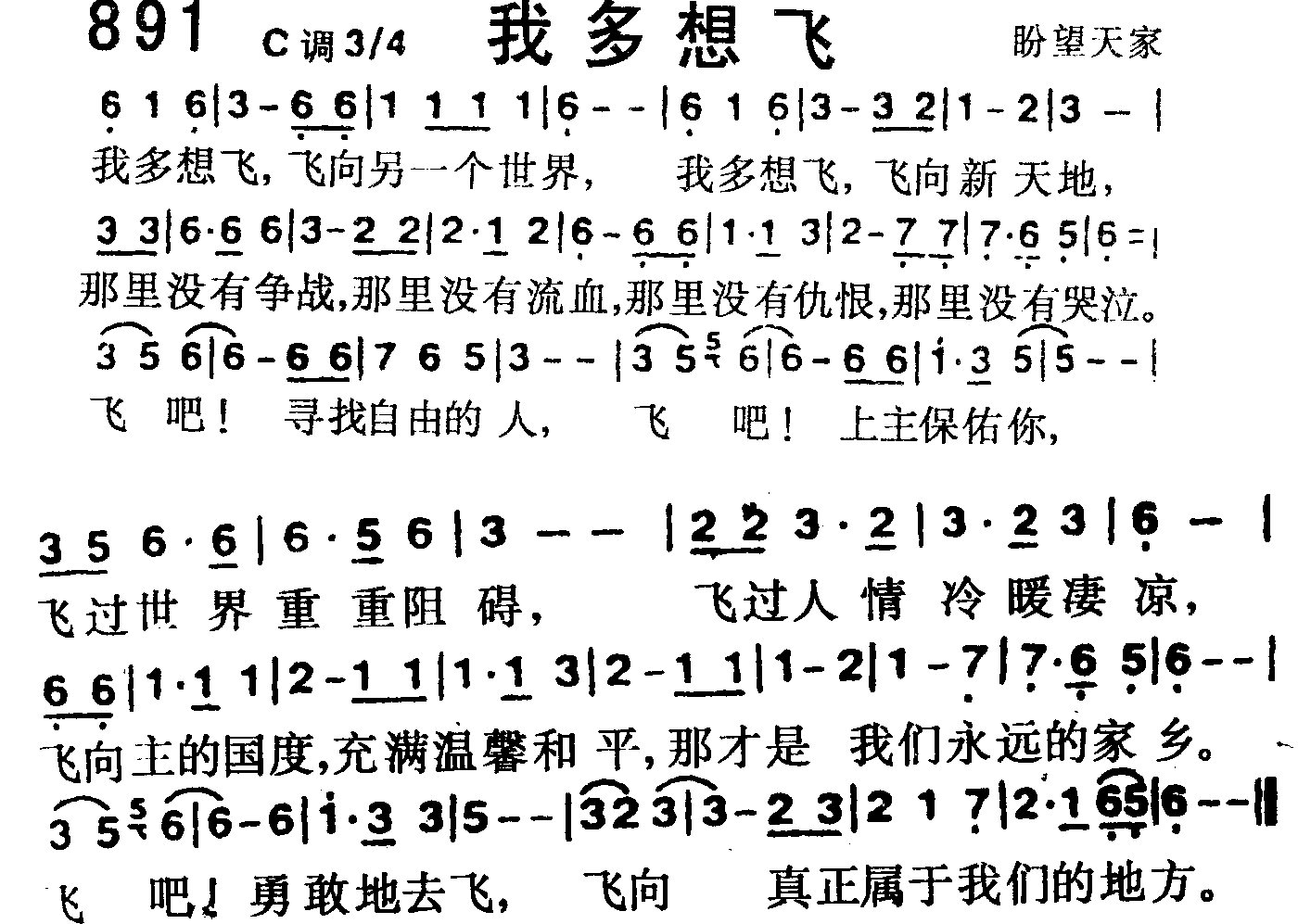 《第891首 -我多想飞  》