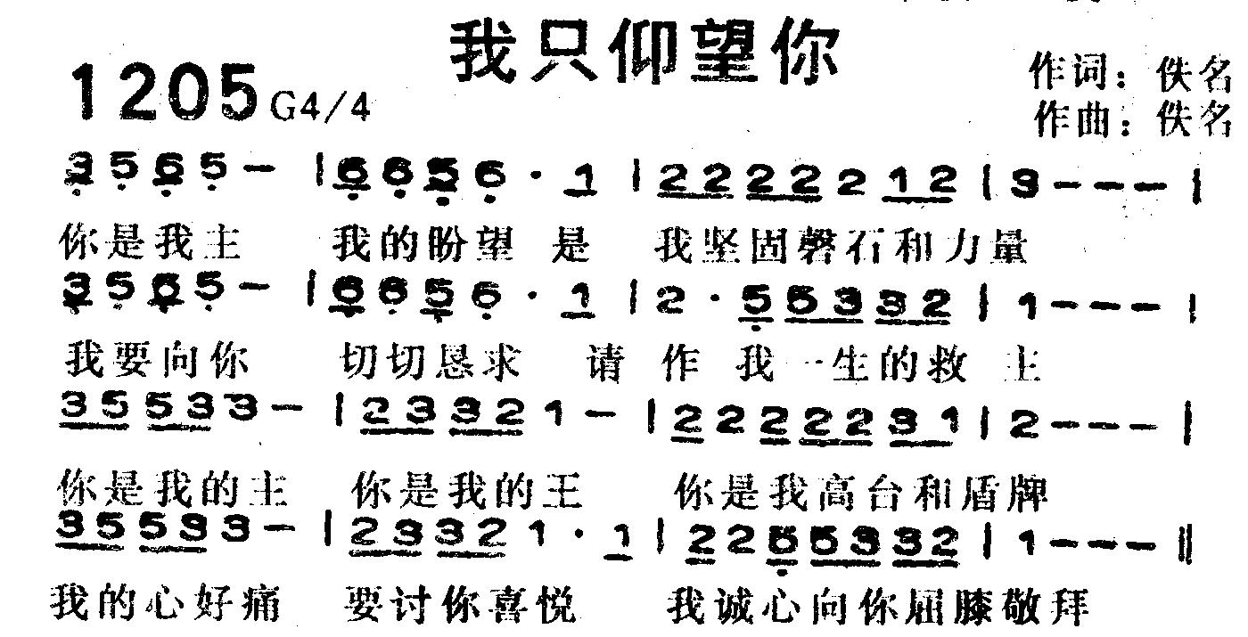 《第1205首 -我只仰望你  》