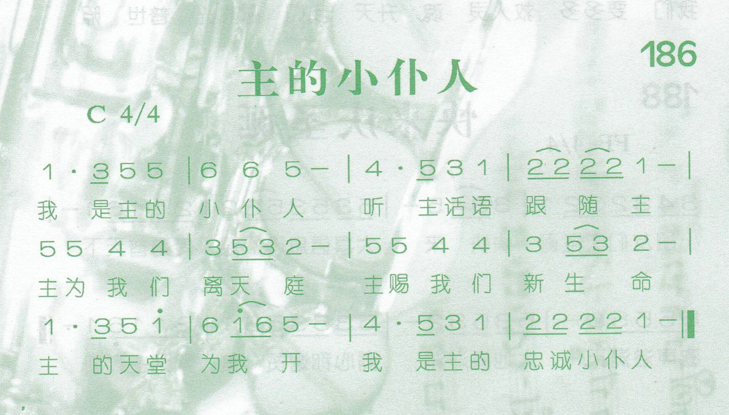 《第186首 -主的小仆人  》