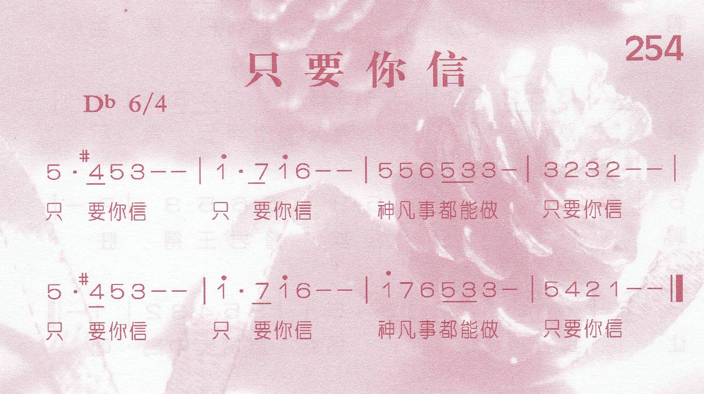 《第254首 -只要你信  》