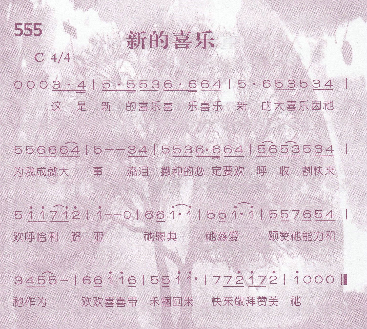 《第555首 -新的喜乐  》