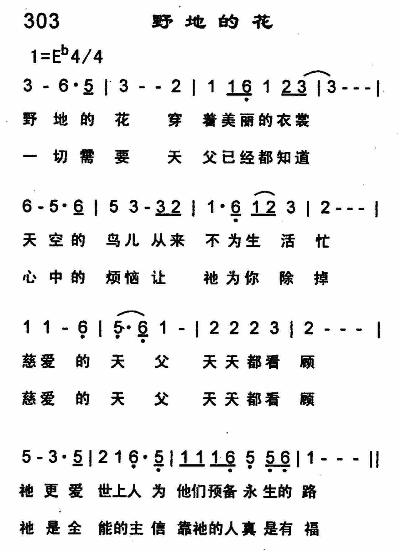 《第303首 -野地的花  》