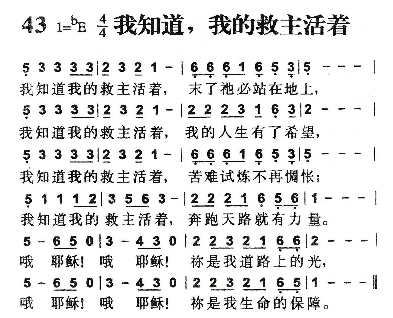《我知道，我的救主活着》