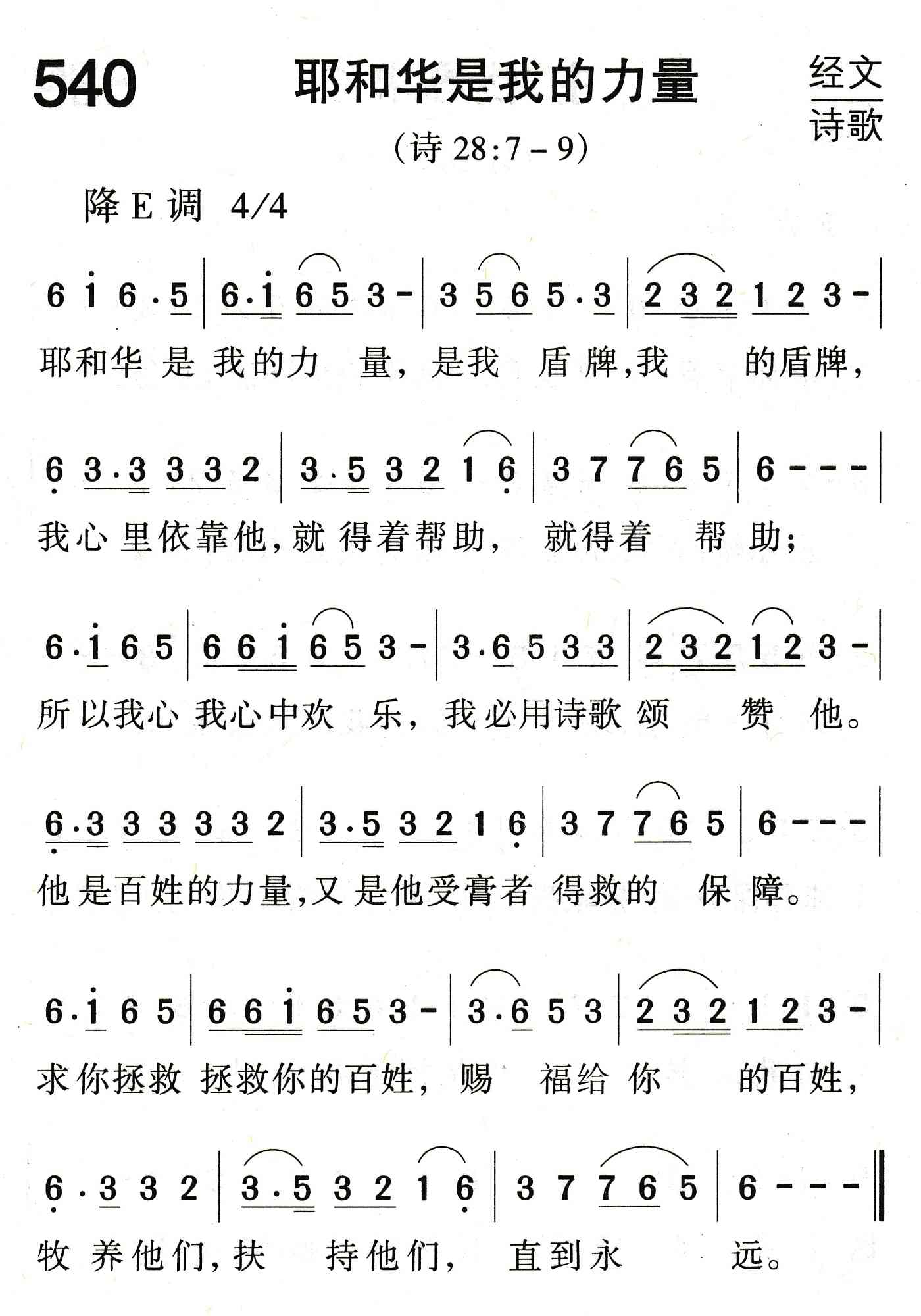 《耶和华是我的力量》