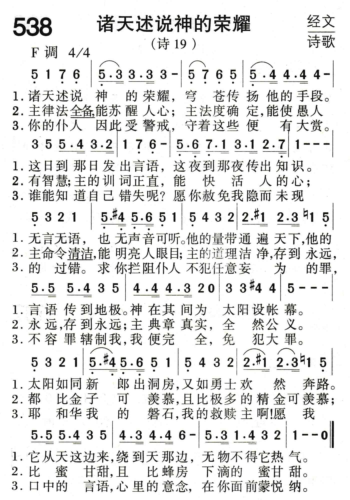 《诸天述说神的荣耀》