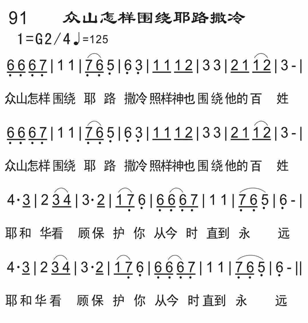 《众山怎样围绕耶路撒冷》