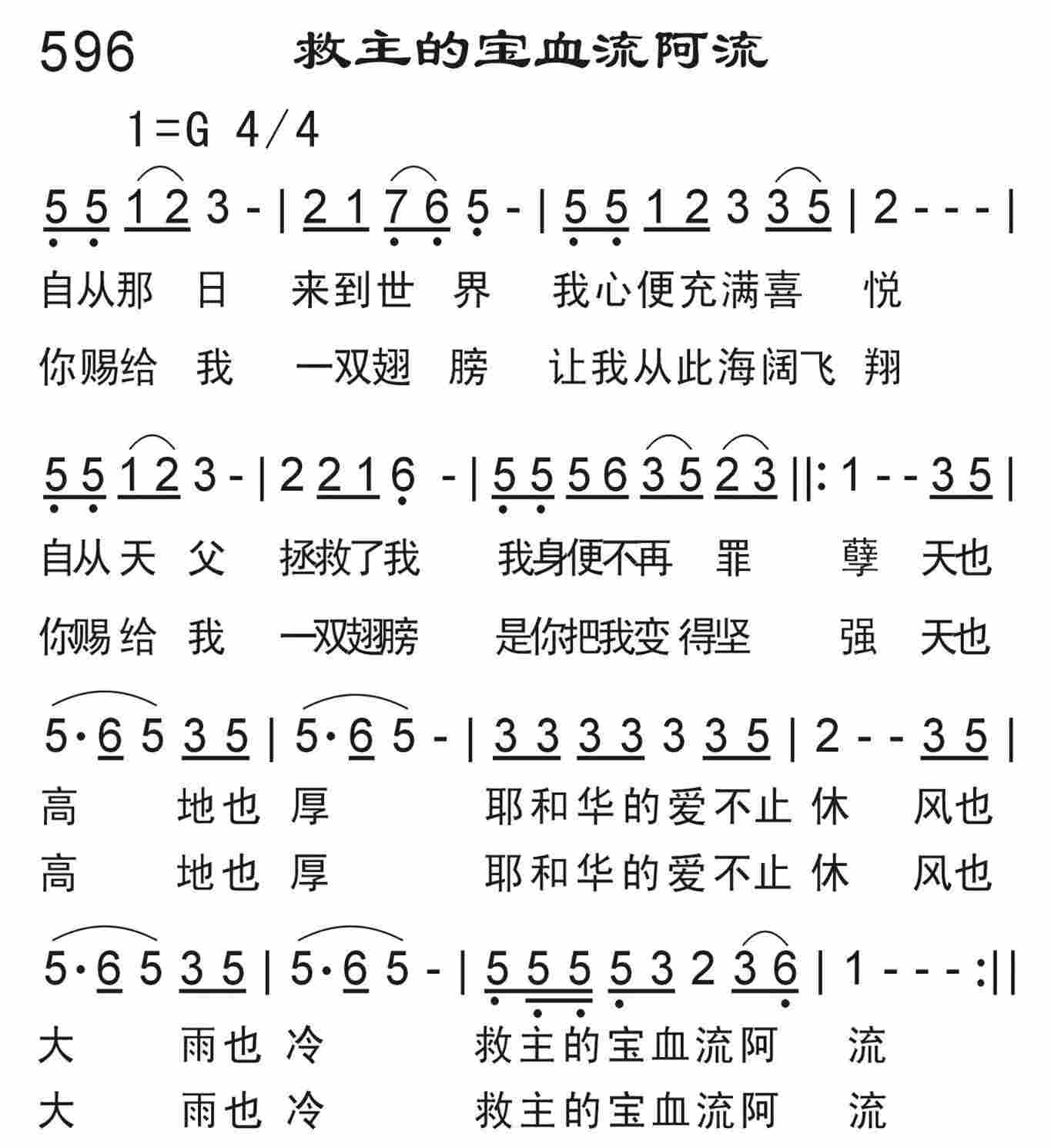 《救主的宝血流阿流》