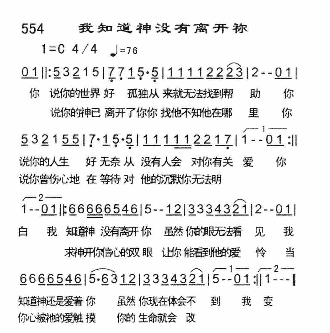《我知道神没有离开祢》