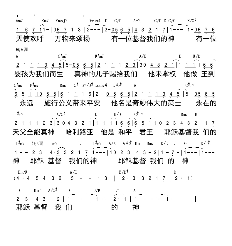 《有一位婴孩 和弦简谱》