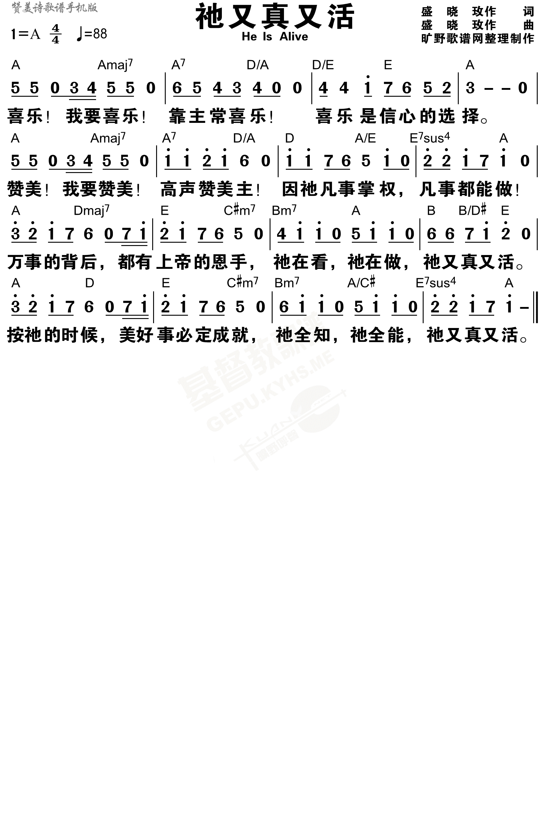 《他又真又活 和弦简谱》