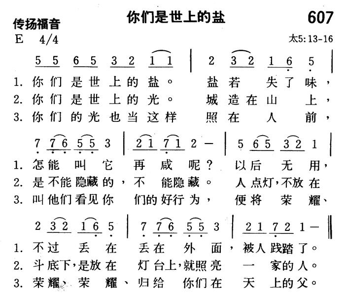 《第607首 - 你们是世上的盐》