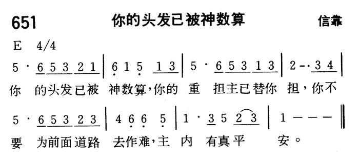 《第651首 - 你头发已被神数算》