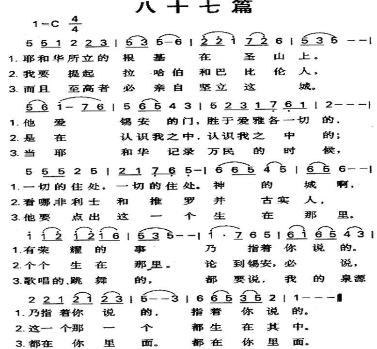 《第87首 - 八十七篇》