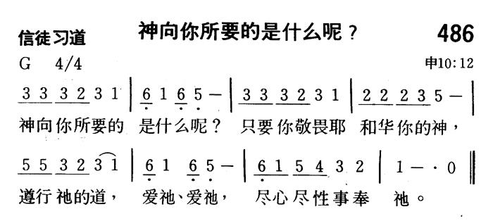 《第486首 - 神向你所要的是什么呢》