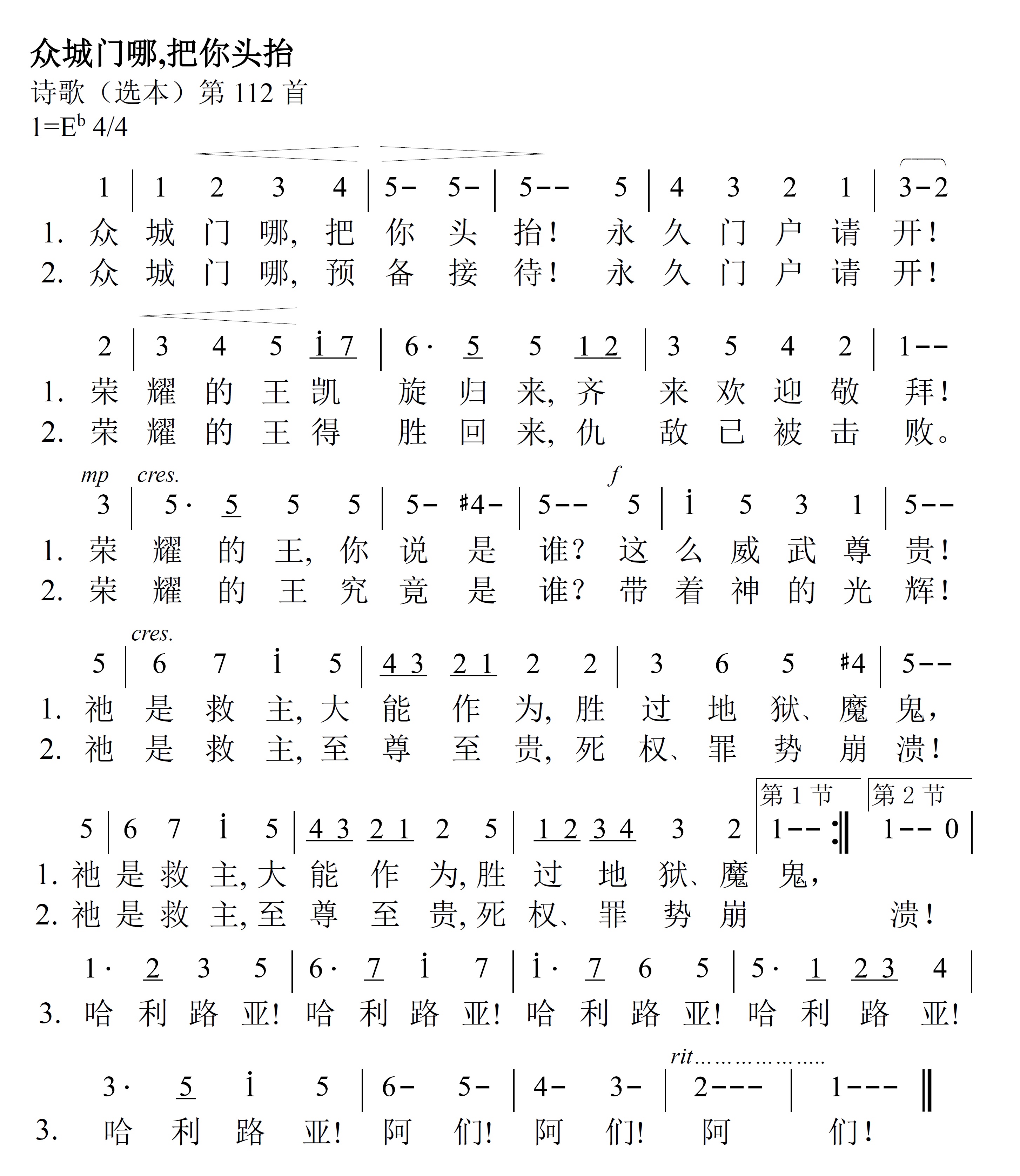 《第77首 - 众城门哪，把你头抬》