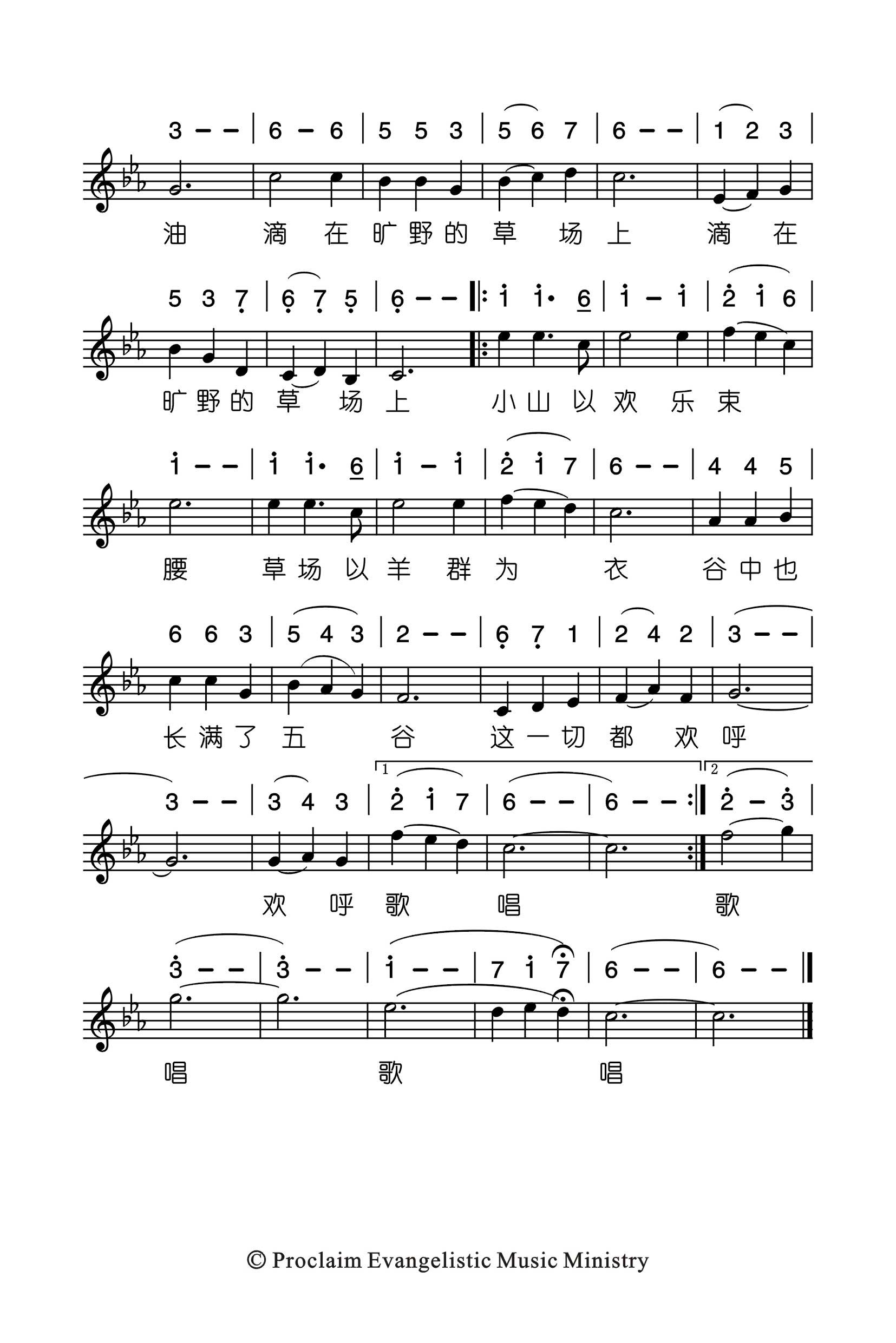 《你眷顾地降下透雨 官方谱》